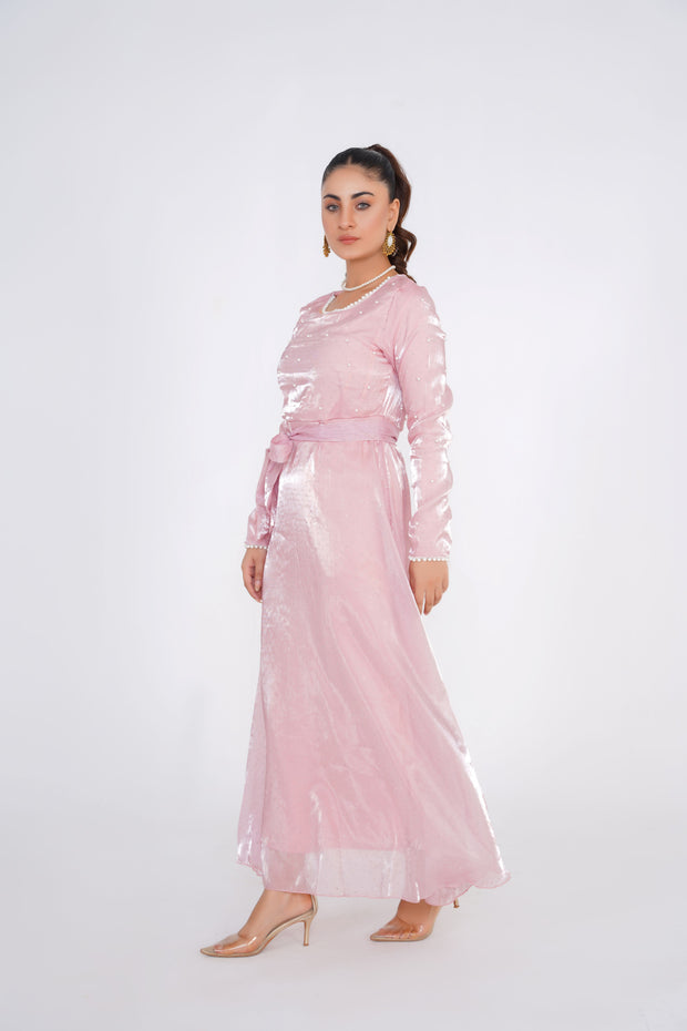 Pearl Blossom Pink Long Dress