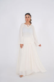 Pure White Silver Stone Skirt and Top