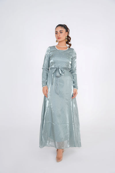 Pearl Russian Green Long Dress