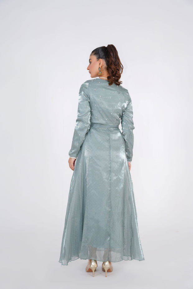 Pearl Russian Green Long Dress