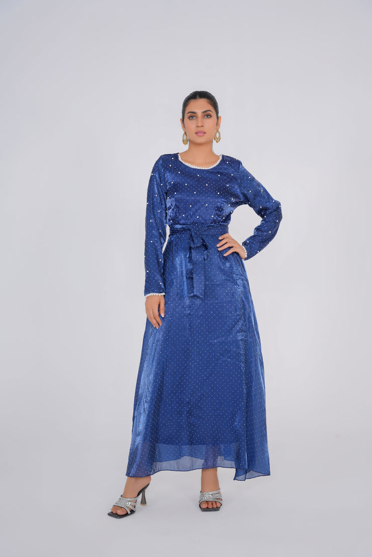 Pearl Royal Blue Long Dress