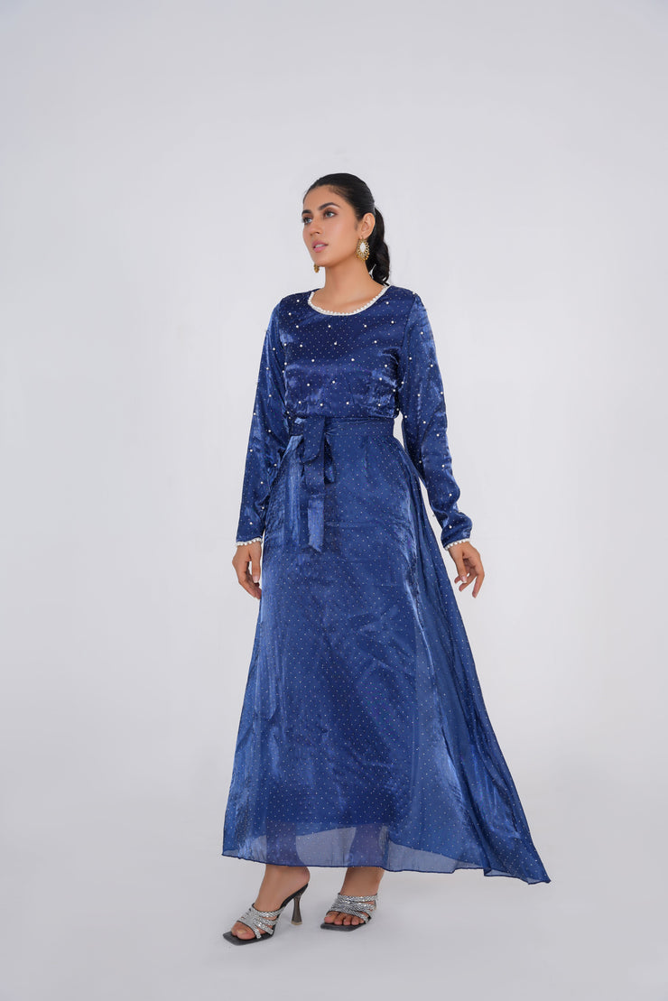 Pearl Royal Blue Long Dress