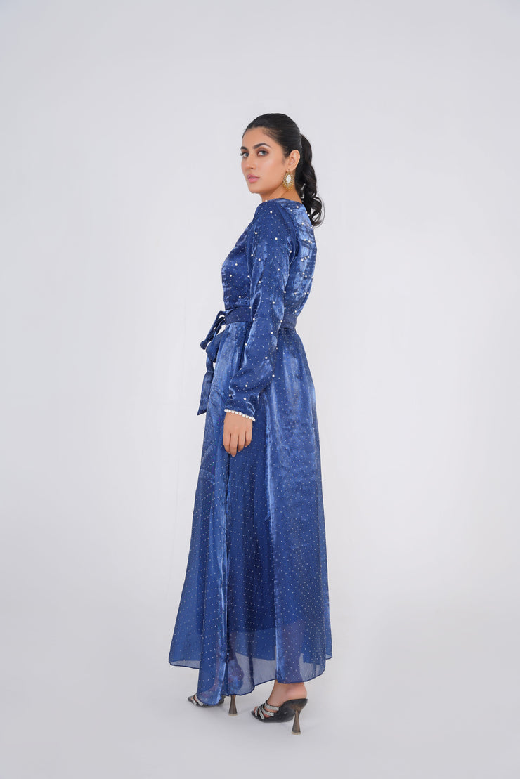 Pearl Royal Blue Long Dress