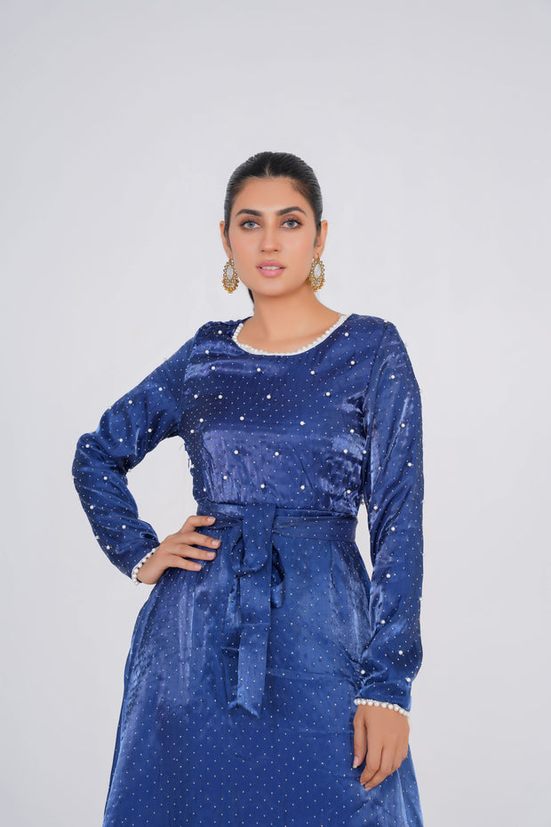 Pearl Royal Blue Long Dress