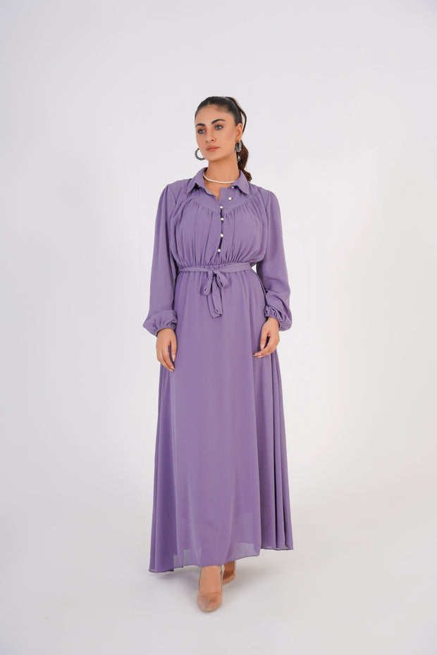 Lilac Chiffon long dress