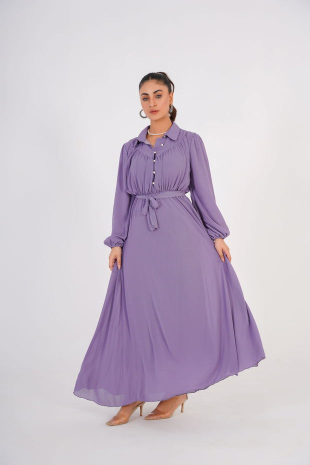 Lilac Chiffon long dress