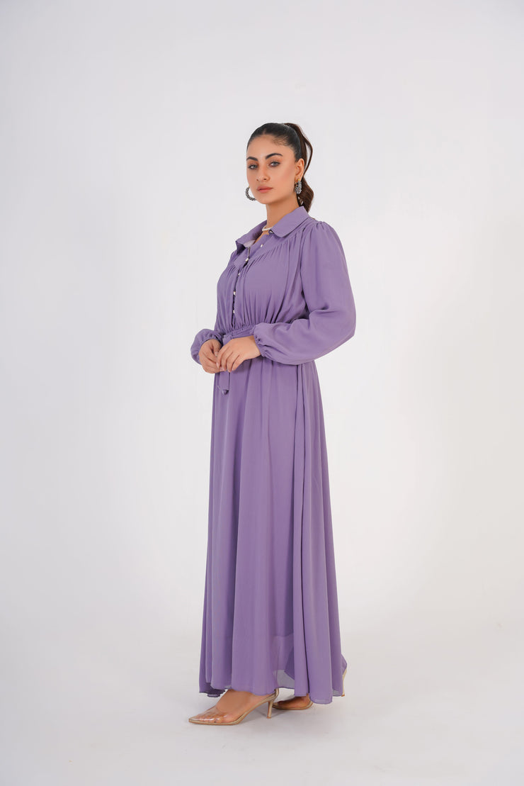 Lilac Chiffon long dress