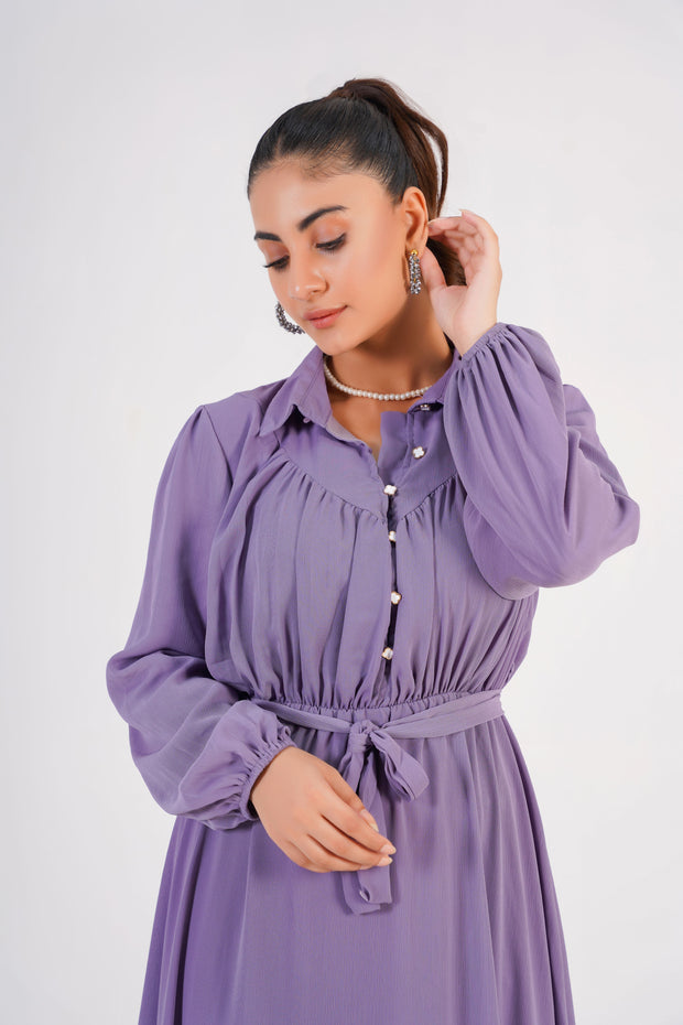Lilac Chiffon long dress