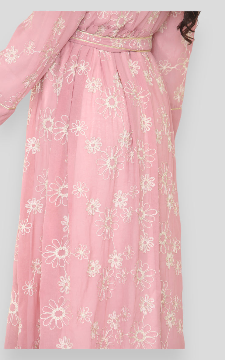 Joyce Rose Pink kimono with Slip
