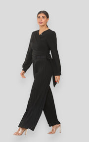 Black Pleated Modest Trouser