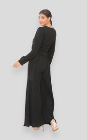 Black Pleated Modest Trouser