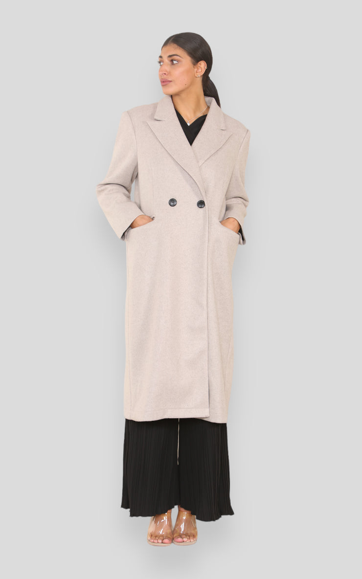 Solid Wool Blend Coat