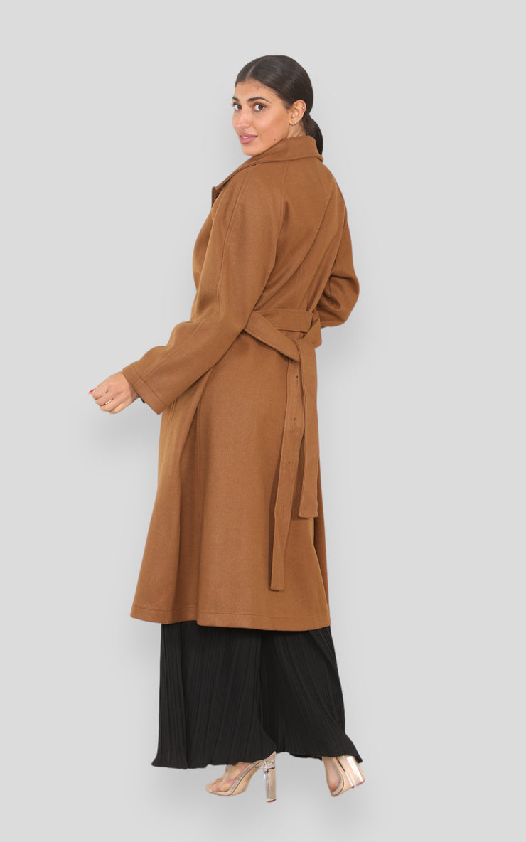 Women's solid Wool Blend Coat