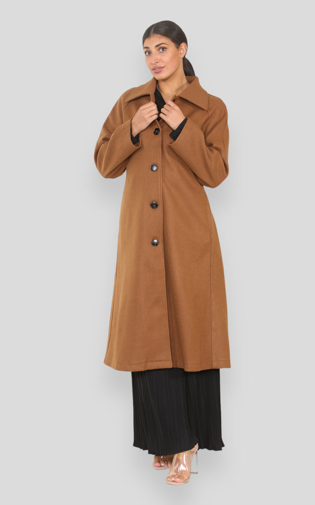 Women's solid Wool Blend Coat