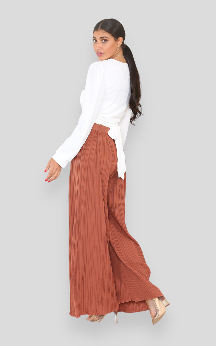 Blush Pleated Modest Trouser