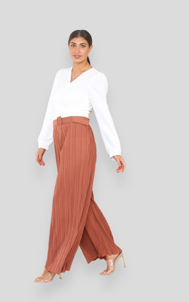 Blush Pleated Modest Trouser