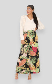 Black Printed Modest Trouser