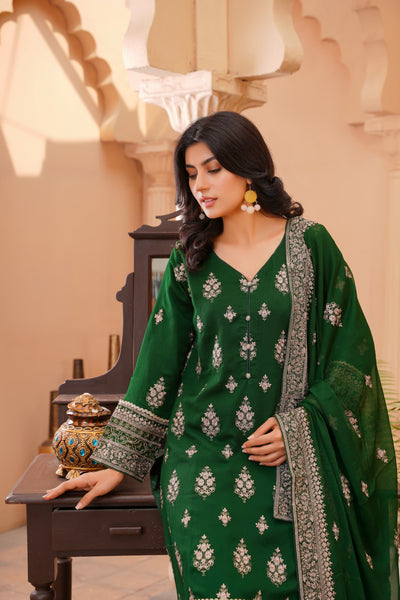 Chiffon Suit Bottle Green