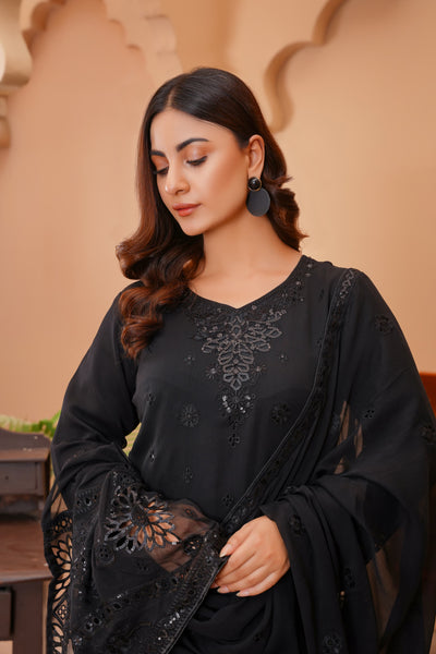 Chiffon Suit Black