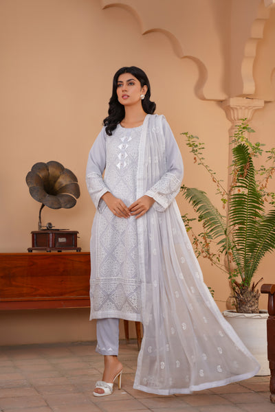 Chiffon Suit Grey