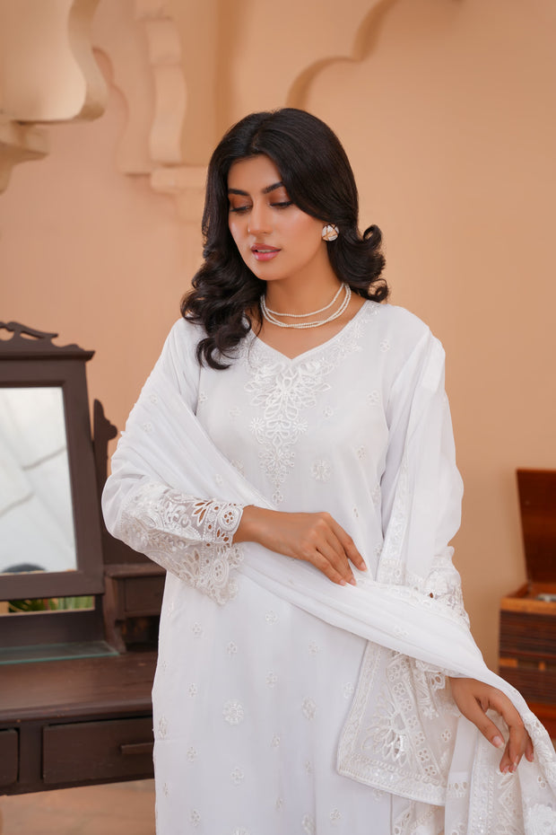 Chiffon Suit White