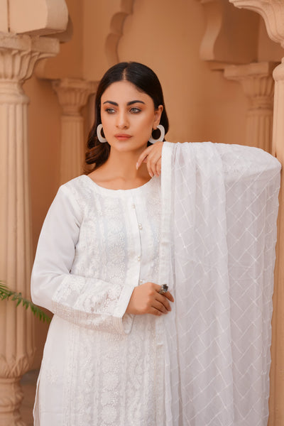 Chiffon Suit White