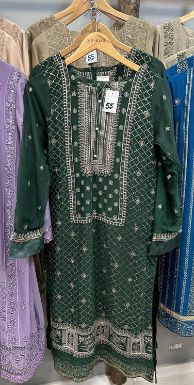 Chiffon Suit Bottle Green