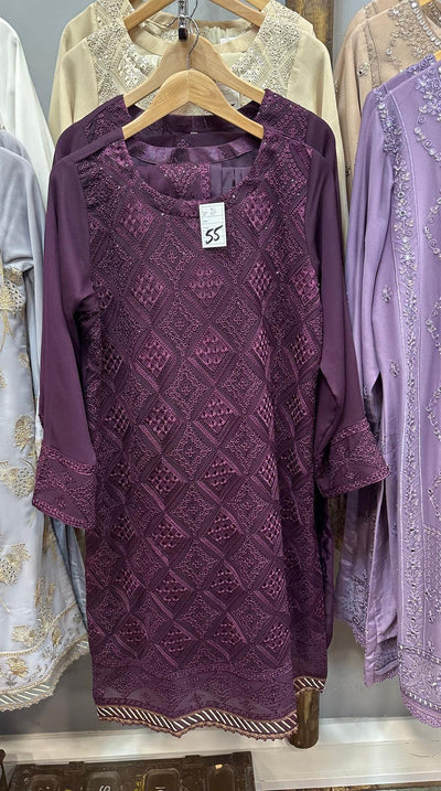 Chiffon Suit Burgundy