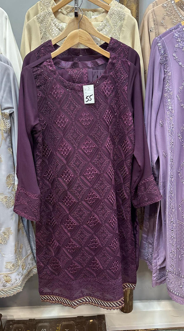 Chiffon Suit Burgundy