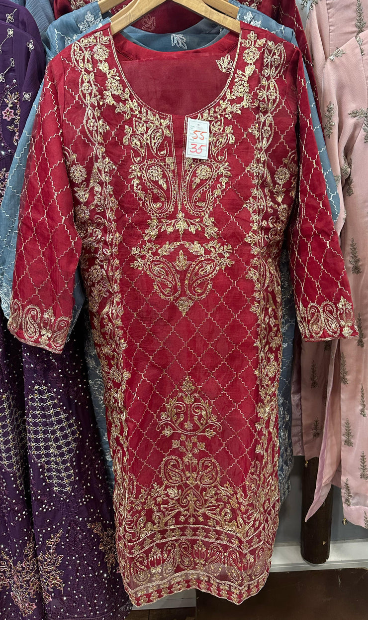 Organza Suit Red