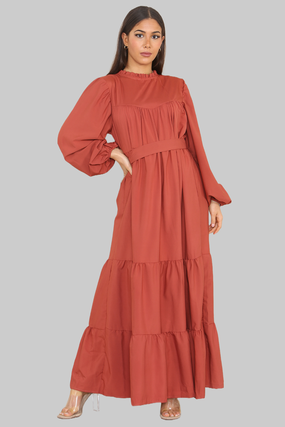 Rust flowy dress  Haiqah