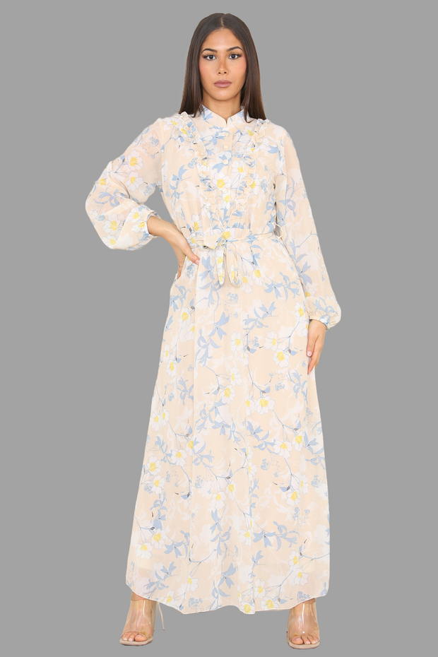 Vanilla blossom chiffon dress