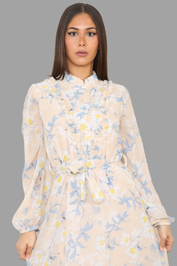 Vanilla blossom chiffon dress