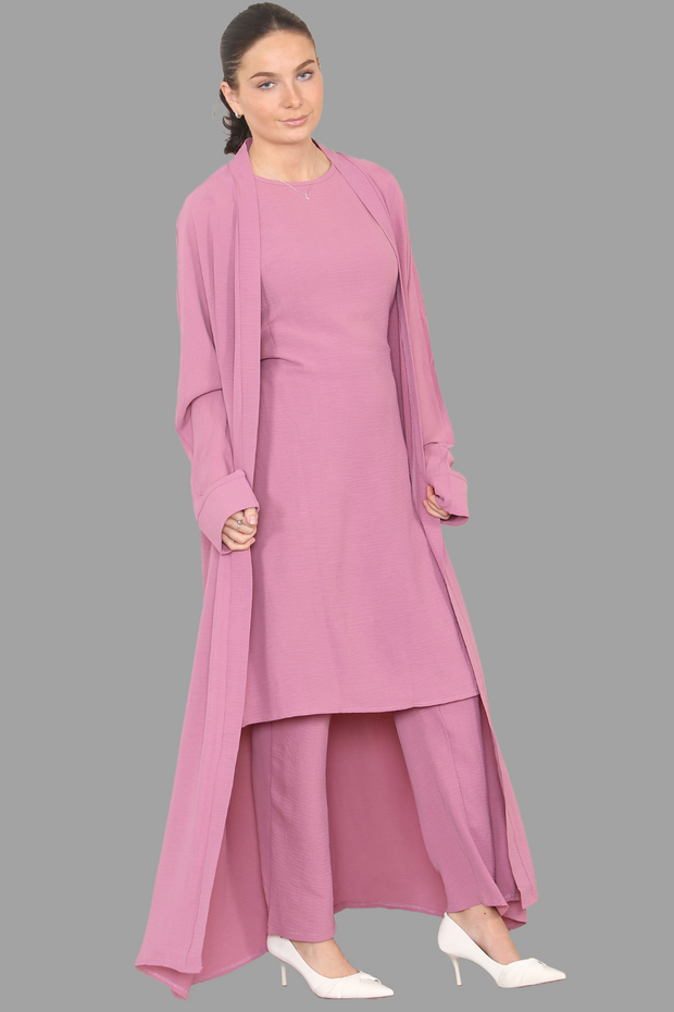 Powder Pink Kimono with long shirt and trouser