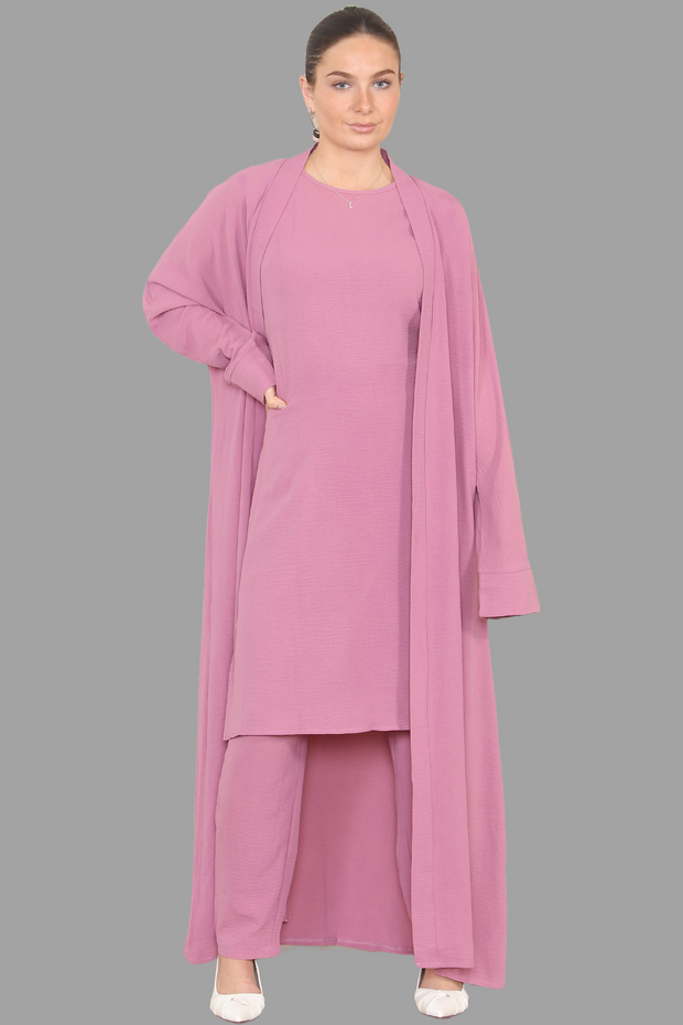 Powder Pink Kimono with long shirt and trouser