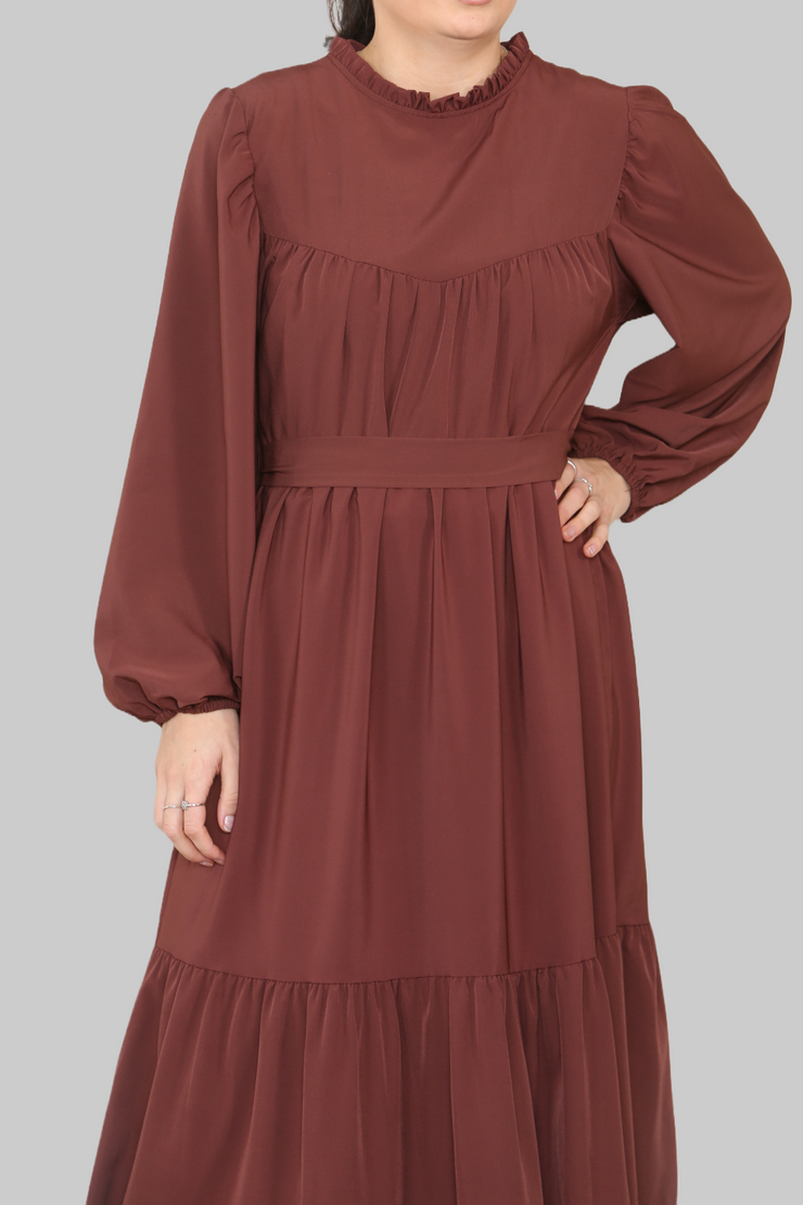 Burnt brown flowy dress