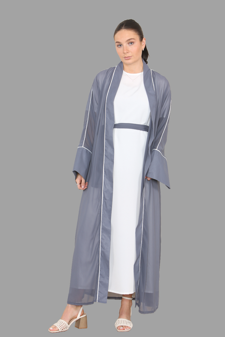 Aliya Grey Abaya with Slip