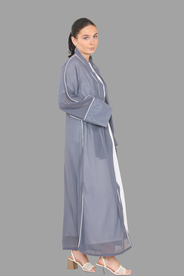 Aliya Grey Abaya with Slip