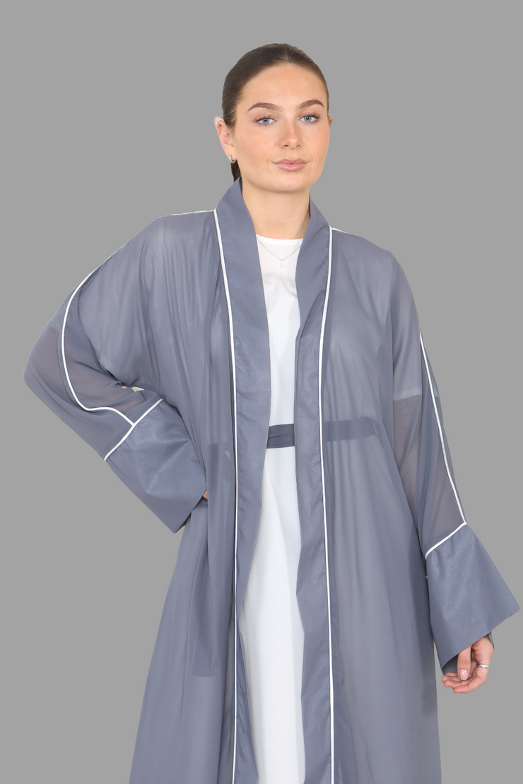 Aliya Grey Abaya with Slip